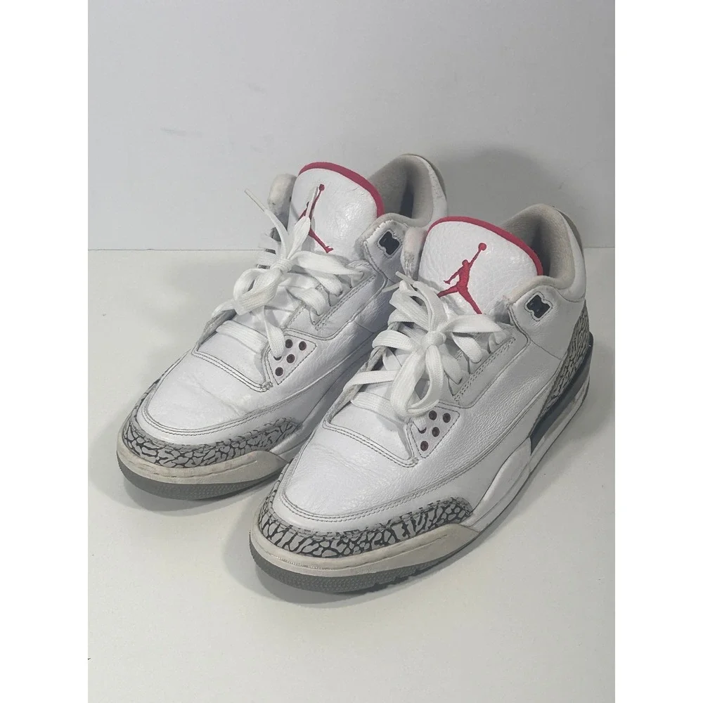 Air Jordan 3 Retro White Cement 2011 Mens Size 10 136064-105 White Red Black